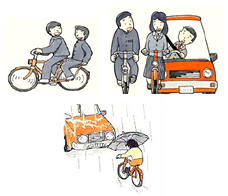 図1　自転車運転の罰則イラスト