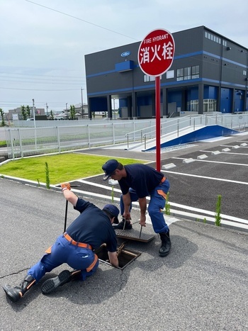 写真：消防水利点検の様子