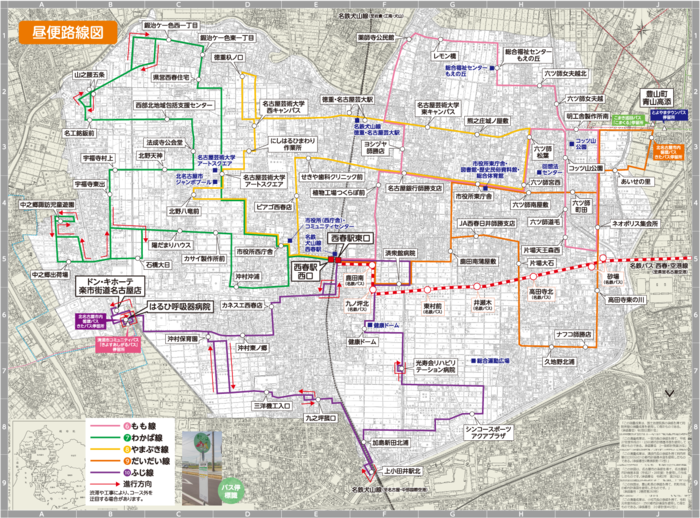 地図:昼便 路線図
