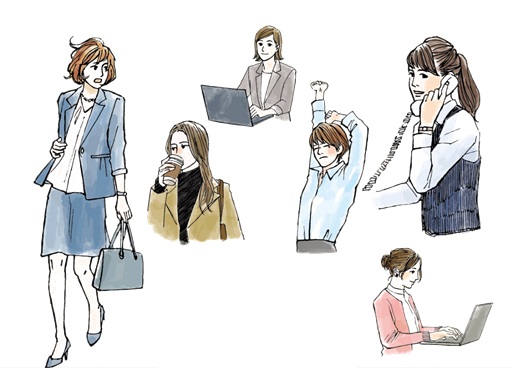 イラスト：働く女性たち