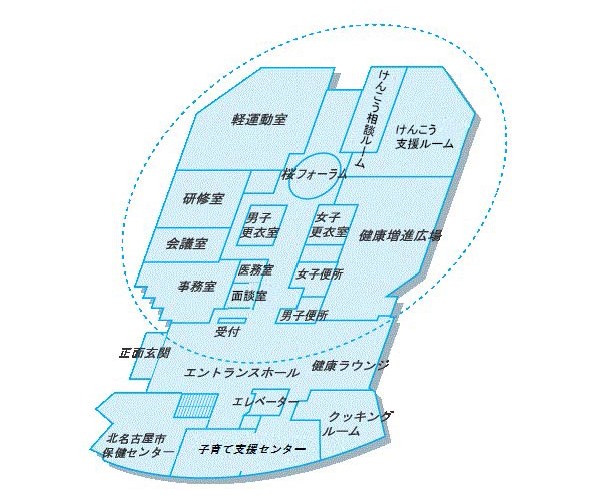 館内地図：健康ドーム1階内観