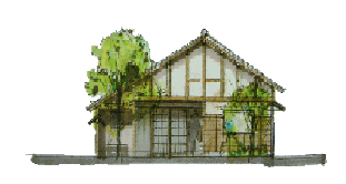 イラスト:市回想法センター 南立面図