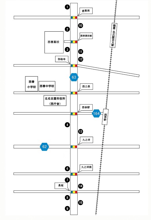 マップ：名古屋江南線エリアのアートマップ