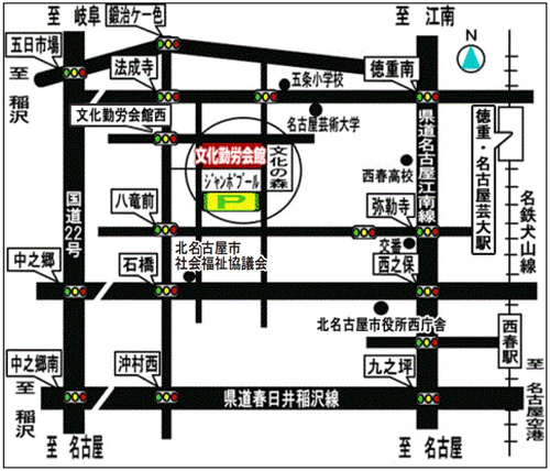 地図：名古屋芸術大学アートスクエア(文化勤労会館)案内図