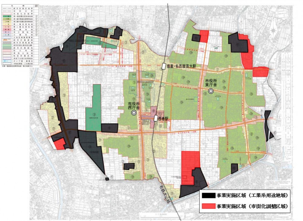 地図：事業実施区域(規制緩和が適用される区域)