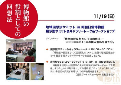 写真：地域回想法サミットin昭和日常博物館　チラシ