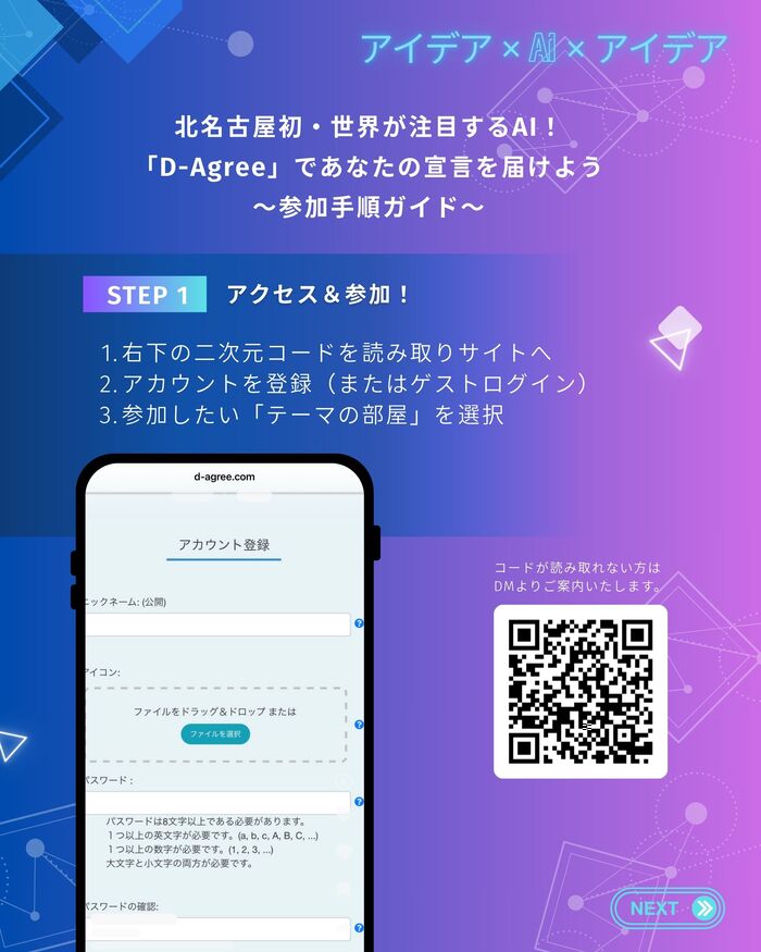 STEP3　アカウント登録とテーマの選択