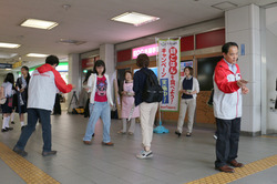 西春駅前で「朝ごはんを食べよう！キャンペーン」を行いました。